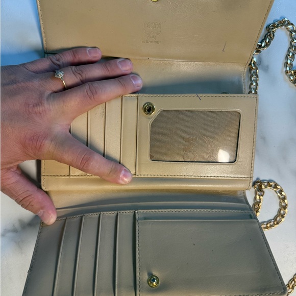 MCM Beige and Pink Women's Wallet Turned Into Bag With Chain - Picture 6 of 7